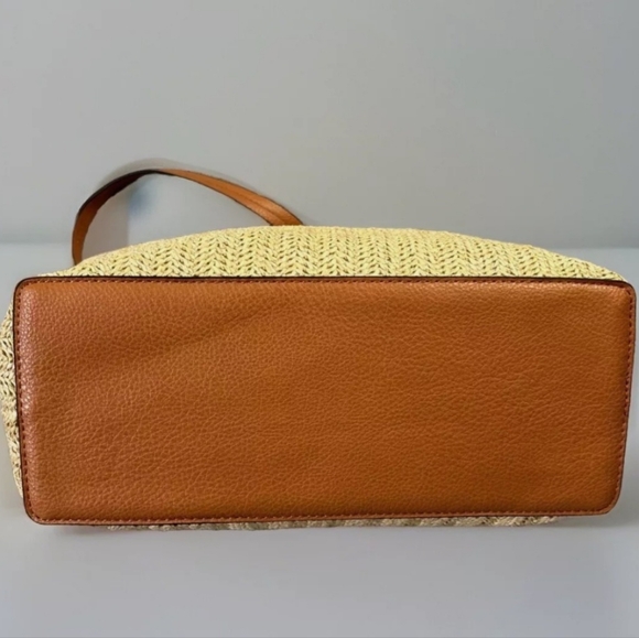 London Fog Alisa Jute Straw Tote Handbag - Picture 5 of 14